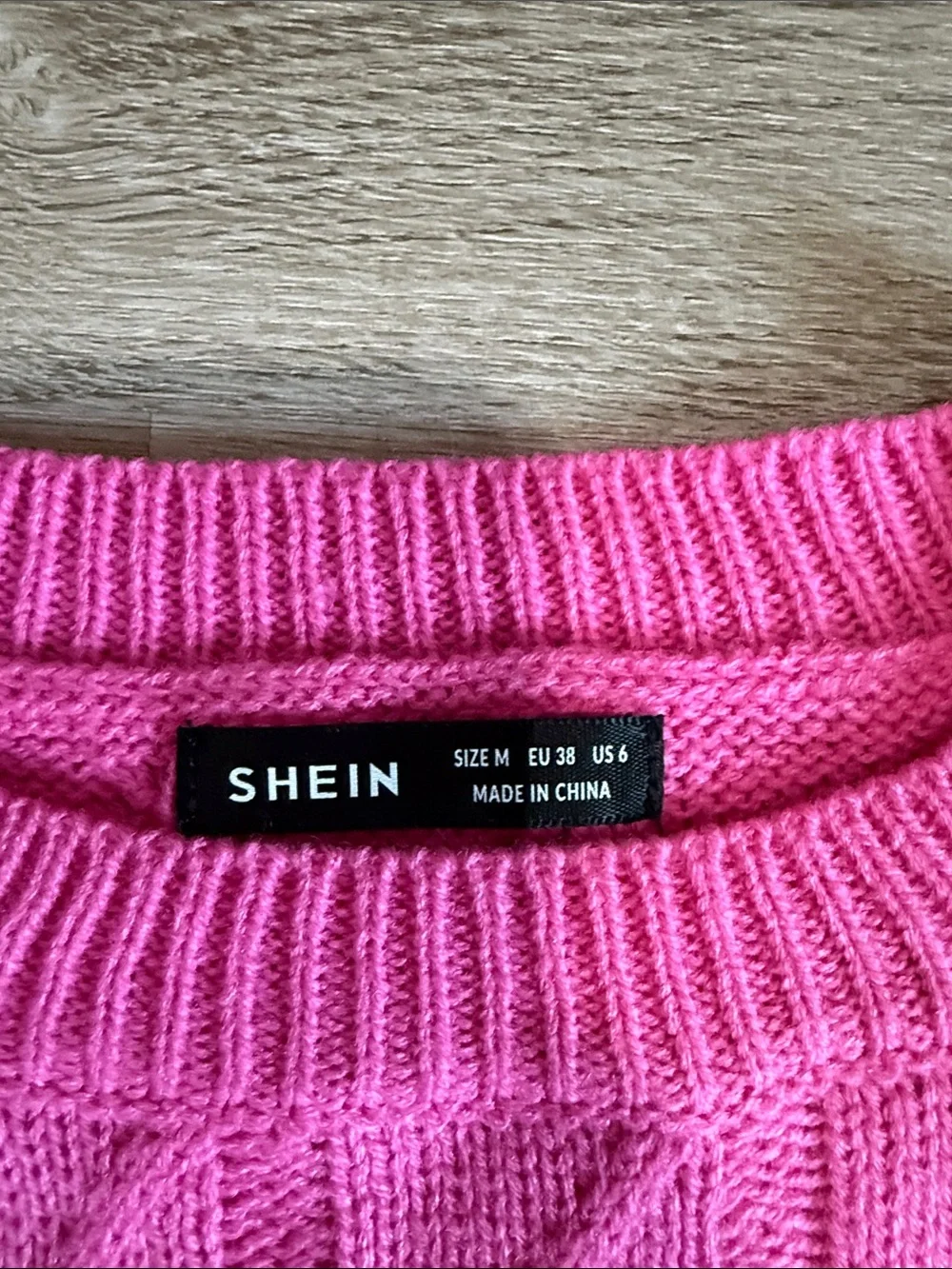 SHEIN Pink Cable Knit Women's Sweater and shorts set